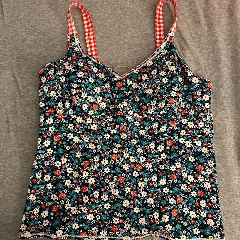 Lands End Reversible Floral Tankini Top